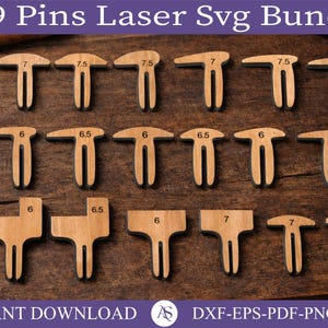 Pasador de base de panal + herramienta de prueba de tamaño, pasadores de sujeción láser, pasadores de bandeja para migas, pasadores cortados con láser, clavijas para bandeja SVG, OMtech, xTool, Glowforge, Thunder