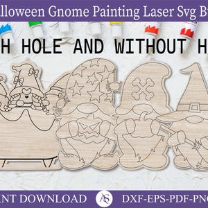 Halloween Gnomes Paint SVG, Halloween SVG, Halloween Paint File, Halloween Paint Laser svg, Halloween Laser File, Glowforge svg, Laser Cut