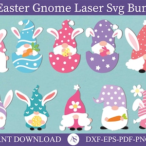 Easter Gnome Bundle Svg, Easter Gnomes svg, Easter Glovorge svg, Easter svg, Files For Cricut, Easter Laser Cut Files, Easter Decor Svg