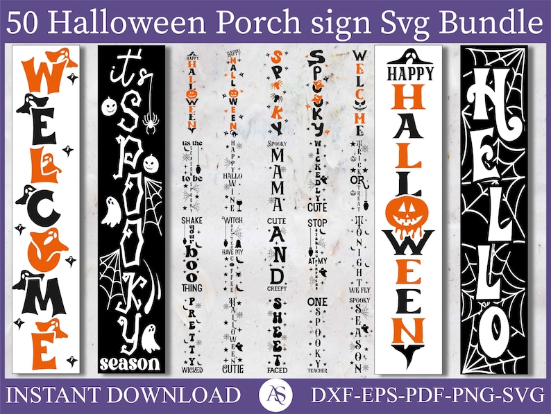 Halloween Porch Sign SVG Bundle