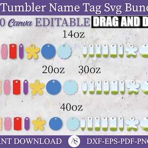 Tumbler Name Tag SVG File H2.0 Version Name Plate SVG File Tumbler Topper Lid Name Tag 40oz 30oz 20oz 14 oz Laser Cut File Digital Download