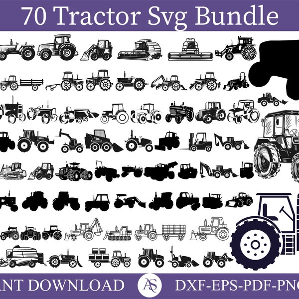 70 Tractors SVG Bundle, Tractors Silhouette svg, Tractors vector, Tractors png, Tractors images, Tractors clipart, Tractors cricut svg