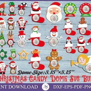 35 Christmas Candy Dome SVG Bundle, Candy Ornaments SVG, Chocolate Holder svg, Candy Dome Svg, Candy Ornaments SVG, Christmas Candy Holder.