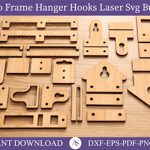 Frame Hanger Hook SVG Bundle: Laser Cut Templates, Sawtooth Hook Svg, Photo Frame Hanger Hook, Frame Hangers Template, Laser Cut svg