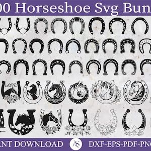 Horse Shoe SVG Bundle, Horse Shoe PNG Bundle, Horse Shoe Clipart, Horse Shoe SVG Cut Files for Cricut, Horse Shoe Silhouette, Horseshoe Svg