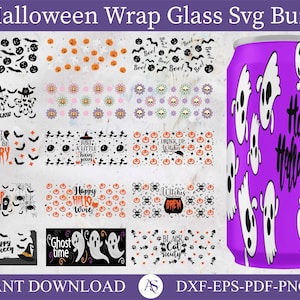 Halloween glass can bundle - 16oz Glass Can svg, Libbey Glass Can Wrap, svg Files for Cricut & Silhouette Cameo, Glassware svg