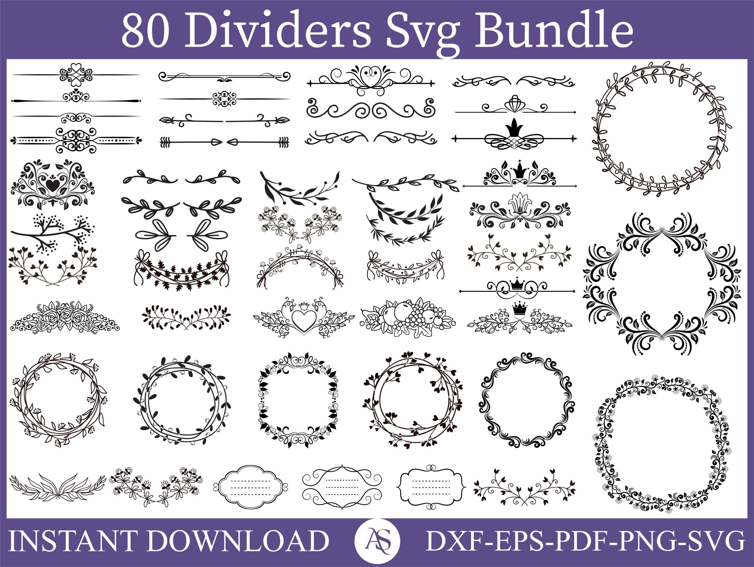 Decorative Lines SVG Bundle, PNG, Floral Ornaments Svg, Floral Svg,  Flourish Svg, Text Divider Svg, Text Decoration, Cricut, Silhouette - Etsy, image size:2500x1880