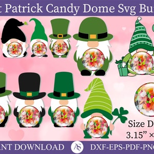 St. Patrick's Day Candy Dome Svg, Kids Candy Svg, Gnome candy dome Svg, Candy dome svg, Party Favor, Stocking Stuffer, Paper Ornament.