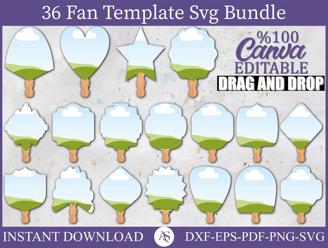Fan Template Svg Church Fan Template Fan Template Canva Wedding Fan