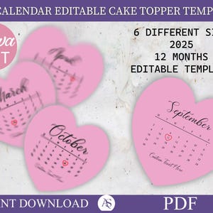 Done For You 2024/2025 Cake Calendar for all Cake Shapes| Fun Burnaway Cake Trend|Ideal for Celebrations|Done for You|Printable