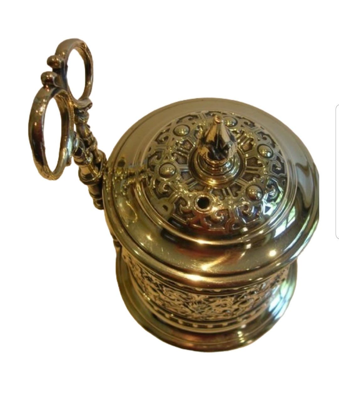 Large Antique English Brass String Box / Dispenser With Scissors - Etsy