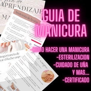 Guia de Apredizaje de Manicura 2023, Industria de Belleza, Uñas Perfectas, Aprende en casa, Fácil de usar, con certificado incluido