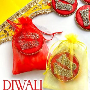 Kundan Lakshmi Charan Paduka: Diwali Puja Decor, Indian Festival Favors