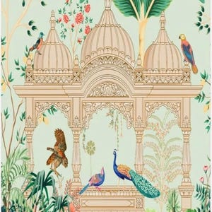 Green Peacock Backdrop-Pooja Backdrop-Indian Backdrop Decorations-Pichwai Backdrop-Traditional Backdrop-Indian Wedding Haldi Mehndi Decor