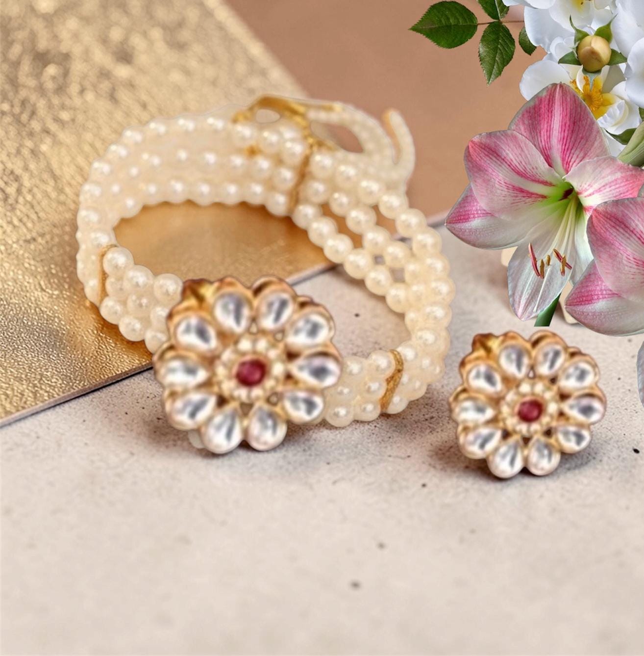 Bindi Set Kundan Ring Bracelet Bindi Set: Indian Wedding Jewelry Favors, Mayoon ...
