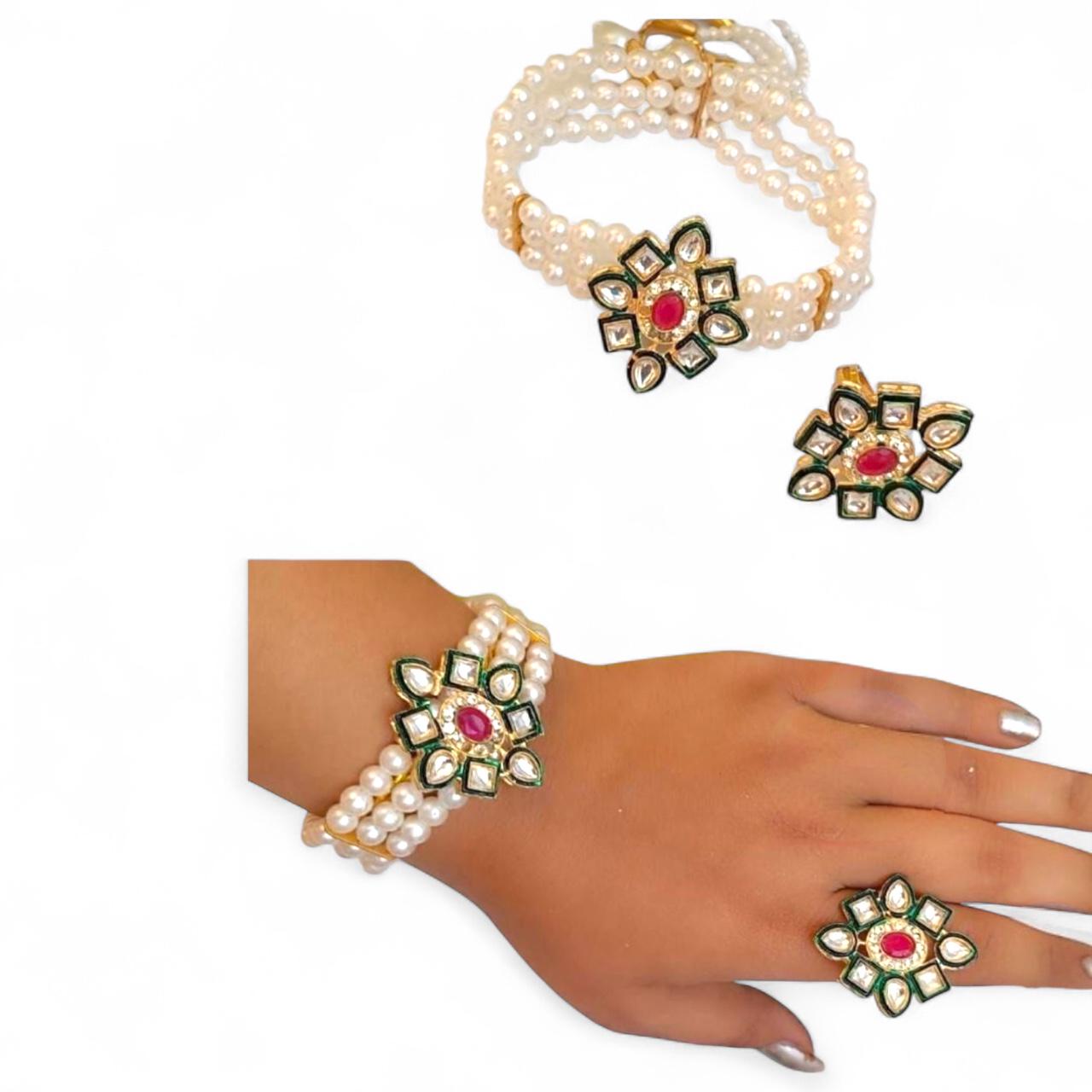 Bindi Set Kundan Ring Bracelet Bindi Set: Indian Wedding Jewelry Favors, Mayoon ...