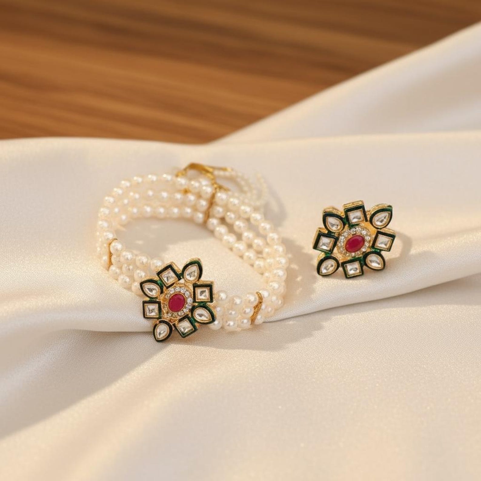 Bindi Set Kundan Ring Bracelet Bindi Set: Indian Wedding Jewelry Favors, Mayoon ...
