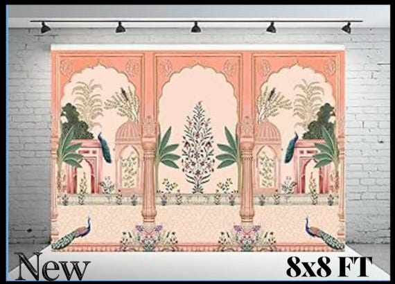 Traditional Indian Puja Backdrop Decor Seemantham-Diwali Decoration-Housewarming Decor-Pichwai Peacock Haldi/Mehndi/Wedding Festive Backdrop