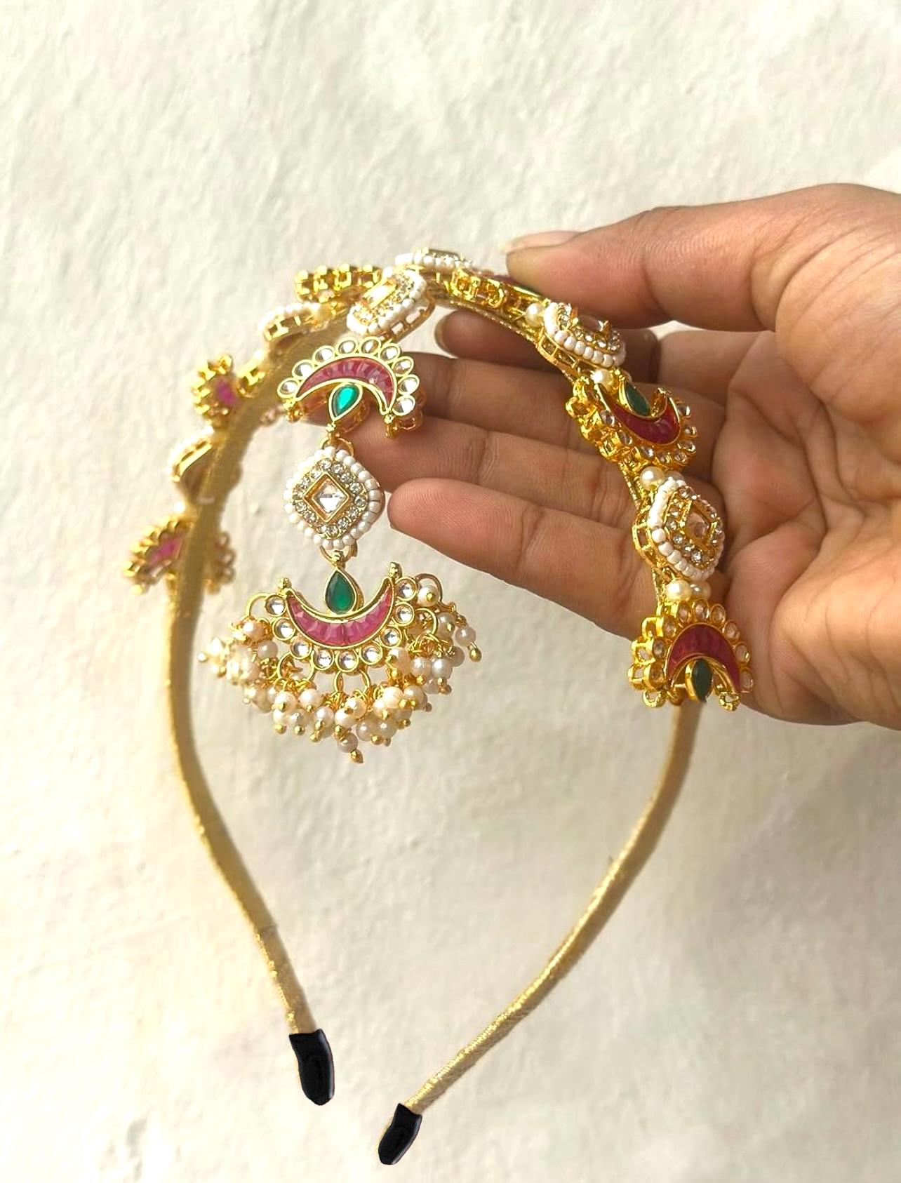 Kundan Matha Patti Headband Set: Sabyasachi Inspired Indian  display picture 1