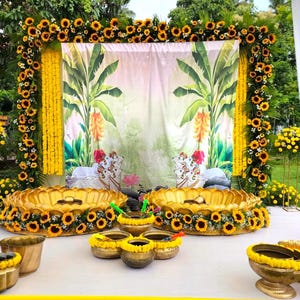 Peacock Backdrop Curtain|Green Backdrop|Pichwai cow Backdrop|Indian Traditional Backdrop|Jharokha Wall Deco|Backdrop for Puja wedding, Indian Wedding Decor Mehndi Decor Party Backdrop Door Hangings Bell haldi decoration diwali decoration dholki decor kite decor lohri, Sankhu Chakra Namam cutouts/House warming /Gruhapravesam/Pooja Decor/Indian festive decor/Backdrop decor/Indian Wedding decor, Pom pom Wedding Backdrop Decor Bell Strings Indian Handmand Bell Garlands, Indian Wedding Haldi Sangeet