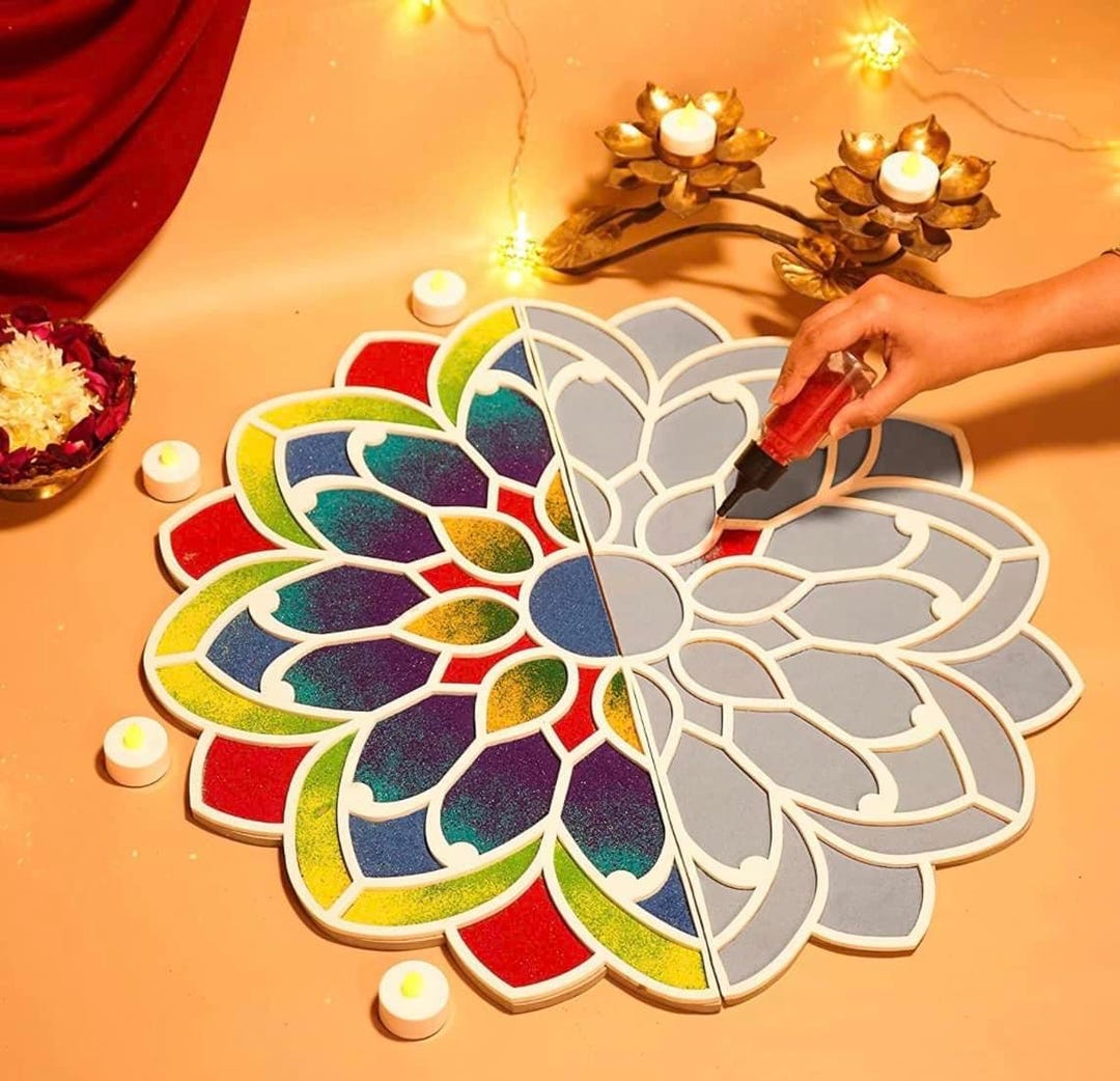 Floating Rangoli Set | Diwali Decor, Indian Housewarming Gift,rangoli ...