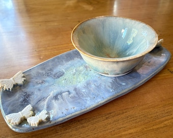 handmade ceramic platter and bowl set