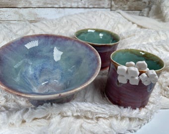 handmade set of 3 ceramic bowls