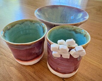 handmade set of 3 ceramic bowls