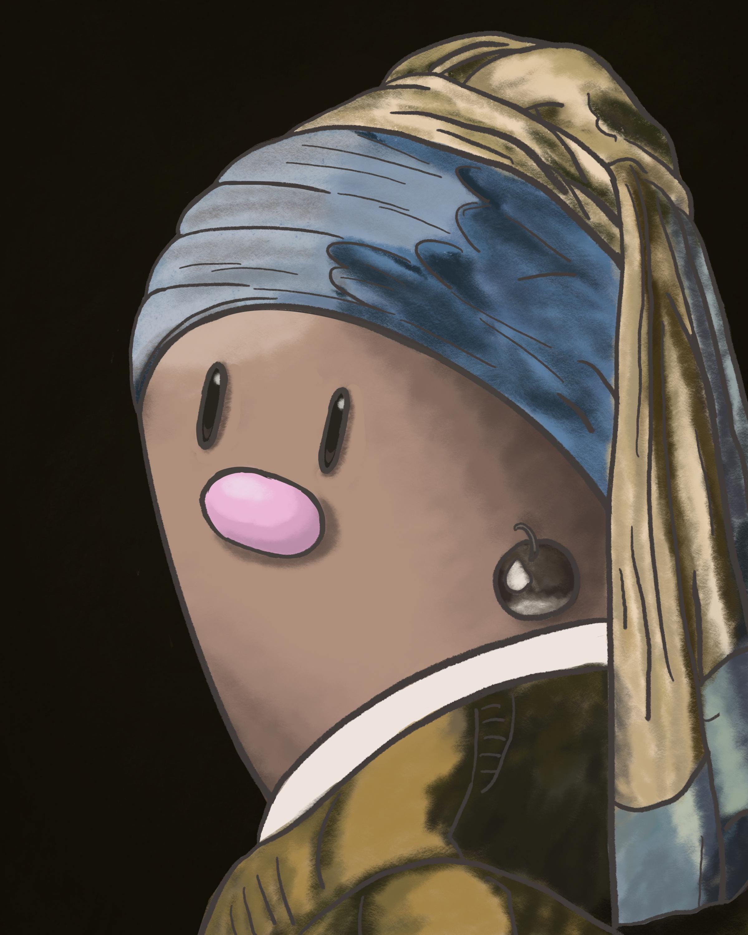 Diglett in Pearl Earrings [print] - Etsy