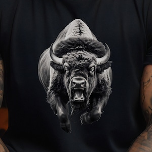 Charging Buffalo T-Shirt - Majestic Bison Graphic Tee