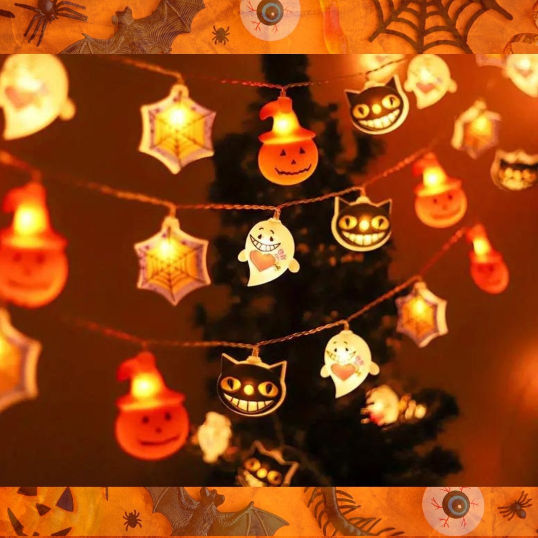Citrouille lanterne lumineuse à DEL en résine For Living, noir, 8 po,  décoration intérieure activée par la lumière pour l'Halloween