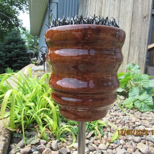 6-inch diameter traditional European falcon block with stainless steel spike