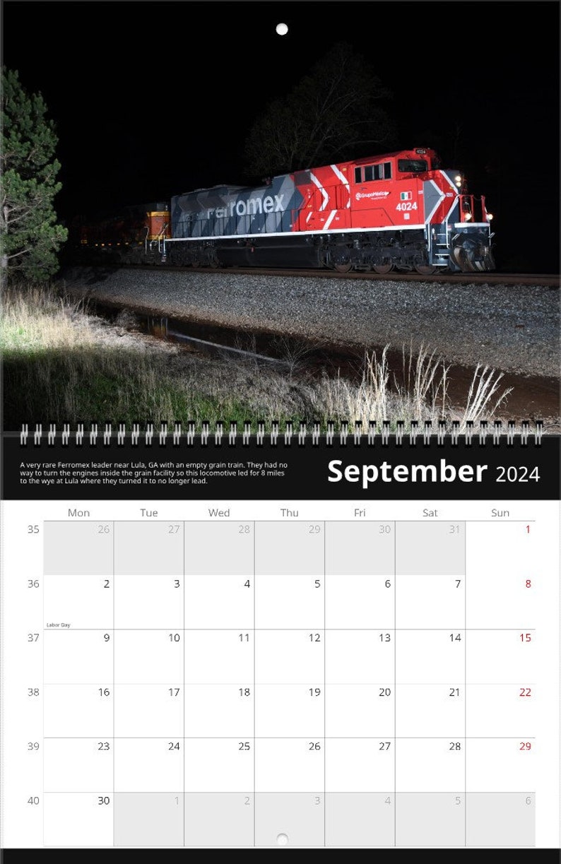 Night Railroading 2024 Calendar - Etsy