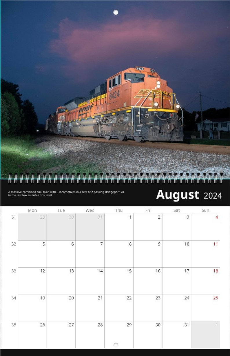 Night Railroading 2024 Calendar - Etsy