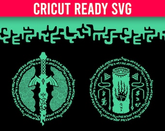 The Legend of Zelda: Tears of the Kingdom (Broken Master Sword & Ultrahand Design) SVG / Cricut Ready / Vector / Zelda / Editable / Download