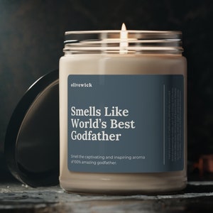 Smells Like World's Best Godfather 9oz Eco-Friendly Candle Gift Godfather gift Godfather proposal Nino Uncle Friend Present Baby Reveal