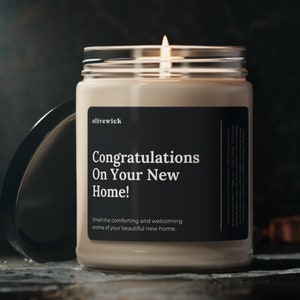 Congratulations On Your New Home! Eco-Friendly Candle Gift Housewarming Present Moving Candle Gift Fun Housewarming Candle Gift New Home