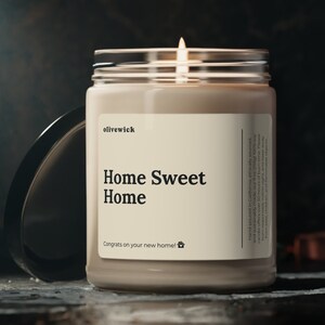 Home Sweet Home Eco-Friendly Candle Gift Housewarming Present Moving Candle Gift First Home Present House Closing Gift Moving Away Candle