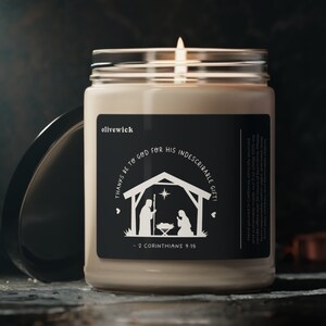 Thanks Be To God For His Indescribable Gift 2 Corinthians 9:15 9oz Eco-Friendly Candle Gift Christmas Jesus Christ Home Decor Xmas Holy King