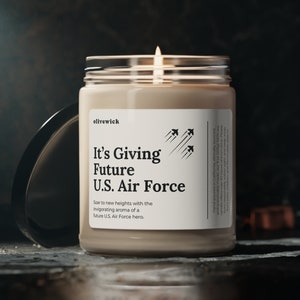 Smells Like Future US Air Force Soy Wax Candle, Fun USAF Gift, USAF Boot Camp, Gift For Future Air Force, Eco Friendly Vegan 9oz Candle