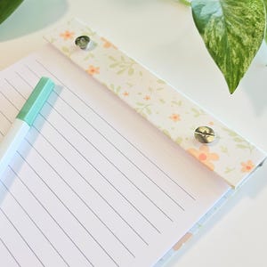 Personalized Floral Notepad: Refillable Journal, Custom Name Gift