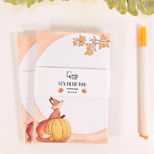 Fox Memo pad - Fall Stationery - Kawaii Stationery - Illustrated Notepad