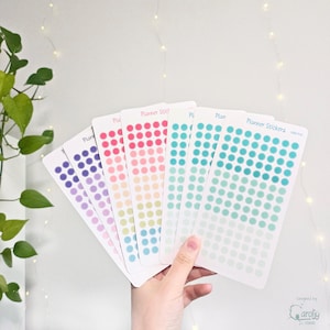 Mini Dots Sticker Sheet - Planner 2/8" Colorful Dots - Small Circles for Journaling and  Scrapbooking - Pastel Colors