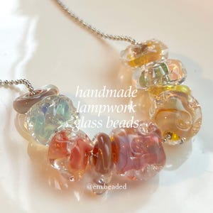 5/10/20pcs ⊹ Lampwork Glass Beads Handmade Unique Magical Vibrant Gradient Swirl