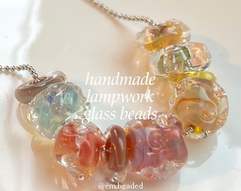 5/10/20pcs ⊹ Lampwork Glass Beads Handmade Unique Magical Vibrant Gradient Swirl