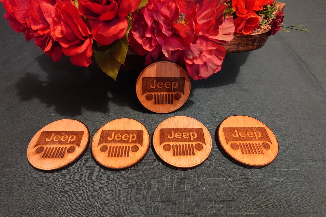 Jeep Coasters 5 Pc. Set Red Oak Etsy