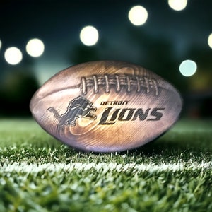 Detroit Lions Hand Crafted Football Plaque