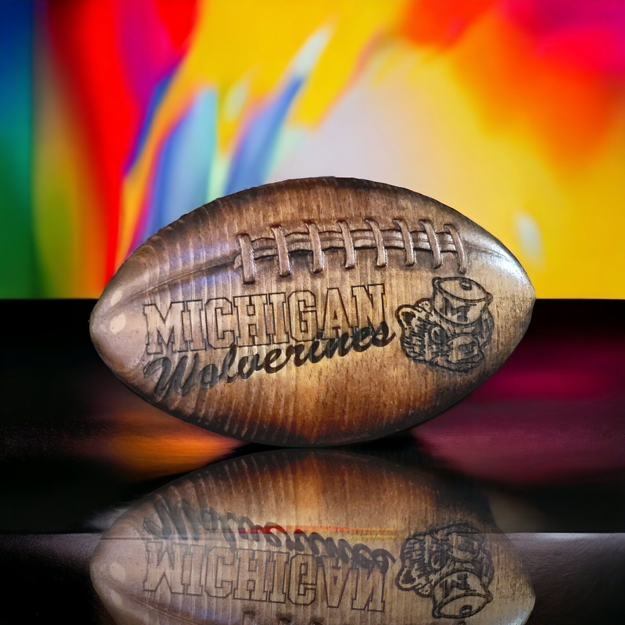 Michigan Wolverines Hand Crafted Football Plaque - Etsy