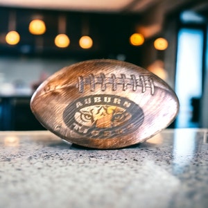 Auburn Tigers Hand Crafted Football Plaque