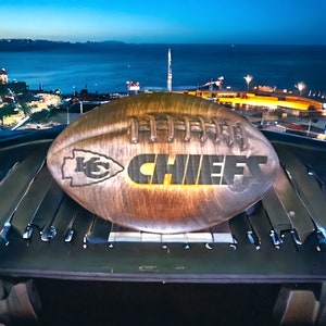 Kansas City Chiefs Hand Crafted Football Plaque